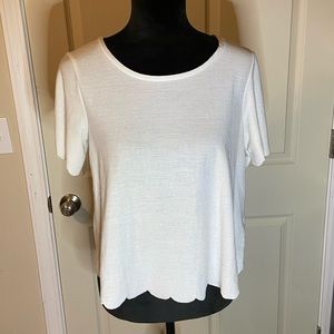 Topshop scalloped white short sleeve shirt S:6
